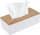 Kuti shami letre Bathroom Solutions, plastike, kapak bambuje, e bardhë