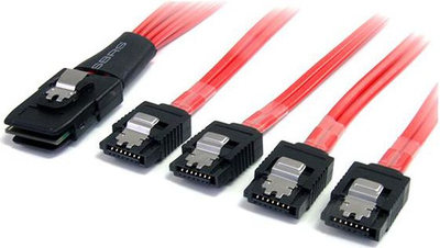 Kabllo StarTech (SAS8087S450) SFF 8087 - SATA x4, 0.48m, e kuqe