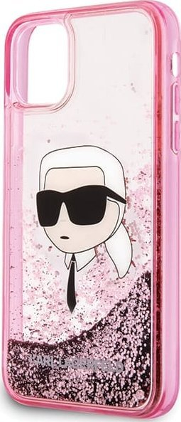 Mbështjellëse Karl Lagerfeld KLHCN61LNKHCP për iPhone 11 XR, hardcase, glitter, rozë