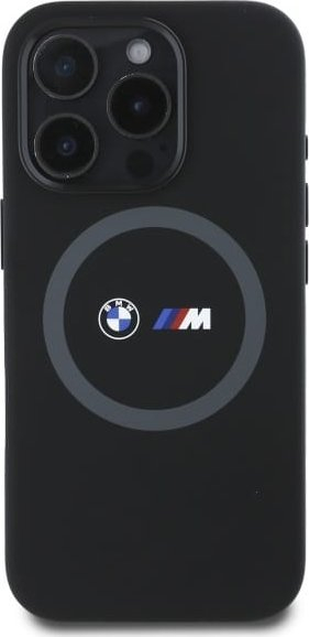 Mbulesë silikoni BMW M Series BMHMP16X23SROK për iPhone 16 Pro Max 6.9", me MagSafe, e zezë