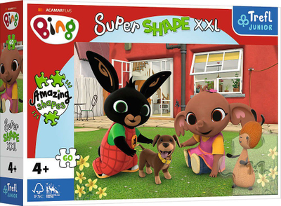 Puzzle Trefl Bing Super Shape XXL, 60 pjesë, për fëmijë 4+