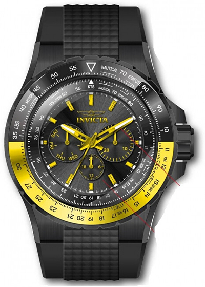 Orë dore për meshkuj Invicta Aviator Quartz 39277, e zezë