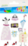 Ngjitëse zbukuruese Craft with Fun Wardrobe, set 9 copë, shumëngjyrëshe