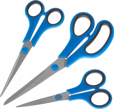 Set gërshërësh GEKO G01570, 3 copë, çelik inox, blu
