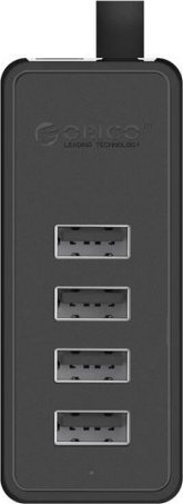 USB hub ORICO W5P-30, 4x USB 2.0, me rrymë jashtë, i zi