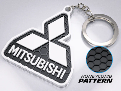Varëse për çelësa Eterra Mitsubishi v2, e zezë/bardhë