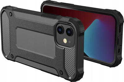 Kapotë mbrojtëse Armor Rugged për Xiaomi Poco X5, material TPU PC, kundra-shokut, e zezë