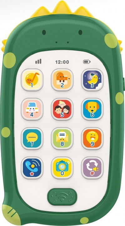Telefon lodër interaktiv Woopie Baby Puzzle Phone, me tinguj, 18+ muajsh, jeshil