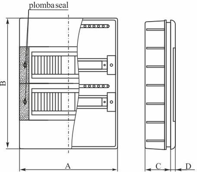 Panel shpërndarës Elektro-Plast SRp-8/B, 1x8 module, i futur në mur, IP40, i bardhë