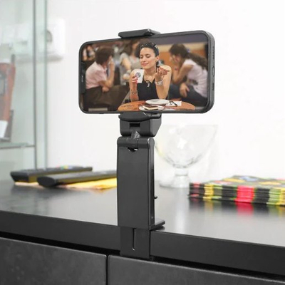 Mbajtëse telefoni Deltaco Portable Travel Mount, me kapëse tavoline, e zezë
