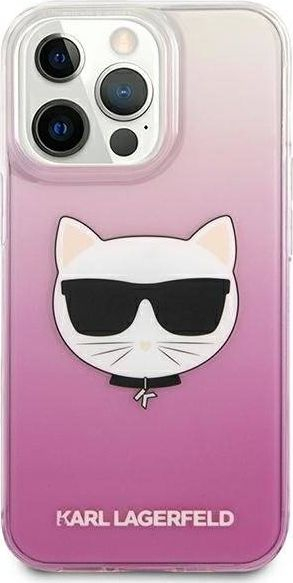 Футрола за телефон Karl Lagerfeld Choupette Head, за iPhone 13 Pro Max, TPU, розова транспарентна