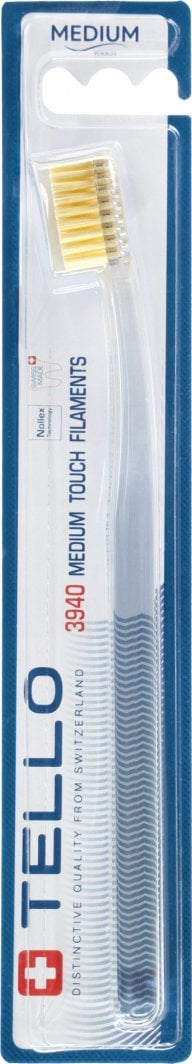 Четка за заби Tello 3940 Medium, влакна Nollex, проѕирна