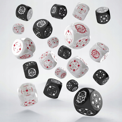 Zarë loje Q-Workshop Crosshairs Compact D6, set 14mm, ngjyrë e zezë perlë