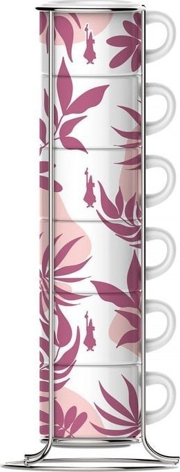 Set filxhanësh espresso Bialetti Romantico, 90 ml, porcelan, rozë