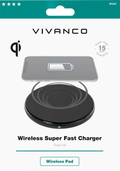 Karikues Wireless QI Super Fast 15W, me LED, i zi