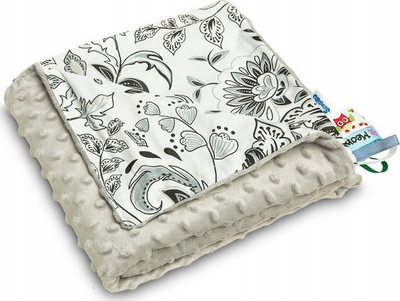 Batanije e hollë për bebe Light Blanket Minky, 75x100 cm, pambuk dhe minky, gri folk