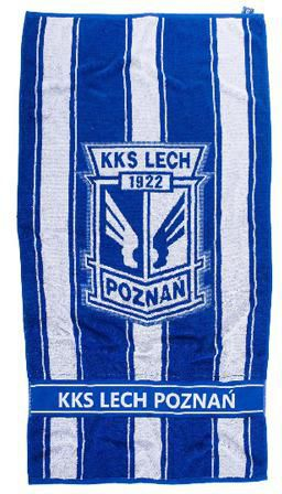Peshqir plazhi Lech Poznań, 70x140cm, pambuk, blu me vija