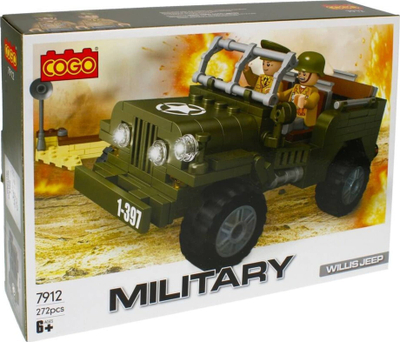 Lodra me blloqe COGO Military Willis Jeep 7912, 272 copa, mbi 6 vjeç, jeshile ushtarake