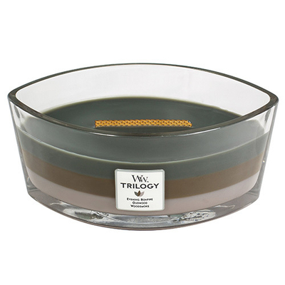 Qiri aromatik WoodWick Trilogy Cozy Cabin, 453 g