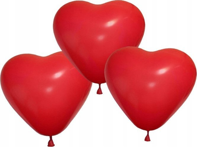 Декоративни балони срце Red Heart, 28cm, 100 парчиња, црвени