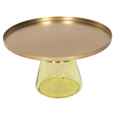 Tavolinë për kafe Scal Φ76×43,5 Hcm (HM9724), gjelbër/ ari