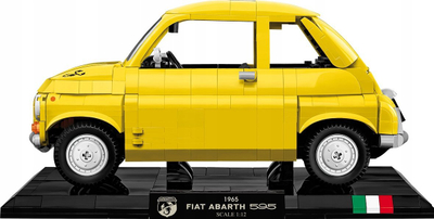 Model ndërtimi COBI Fiat Abarth 595 Executive Edition, 1:12, mbi 1000 blloqe, i verdhë
