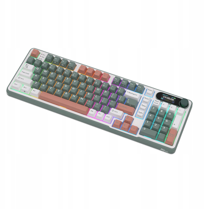 Tastierë mekanike RK ROYAL KLUDGE S98, 98 taste, ekran TFT, RGB, BT 5.0 2.4G USB C, e zezë