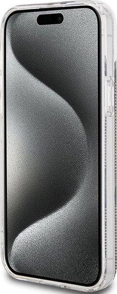 Kapak telefoni Guess IML 4G Gold Stripe për iPhone 15 Plus / 14 Plus, kafe