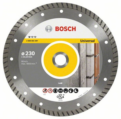 Disk prerës diamanti Bosch Standard for Universal Turbo, 125mm, 22.23mm, i argjendtë