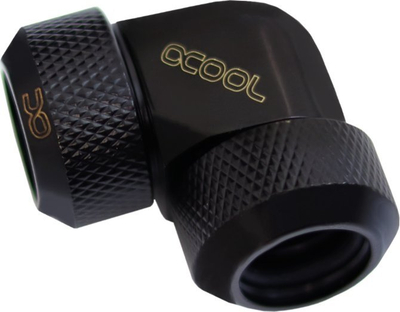 Përshtatës ftohje me ujë Alphacool Eiszapfen, 13mm HardTube, lidhës 90°, i zi