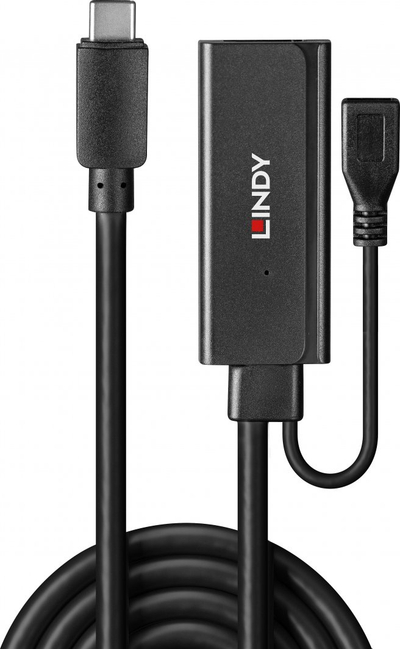 Kabllo zgjatues USB Lindy 43196, USB 3.2 Gen 1 C në A, 5m, i zi