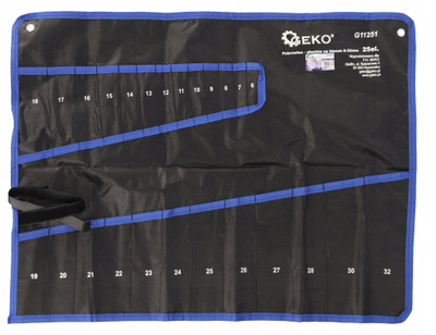 Kuti për çelësa GEKO, për 25 copë, 6–32 mm, blu