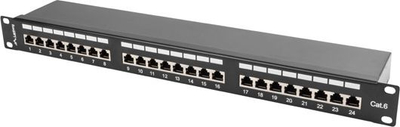 Panel patch Lanberg PPS6-1024-B, 24x RJ-45 Cat.6, 1U 19", i zi