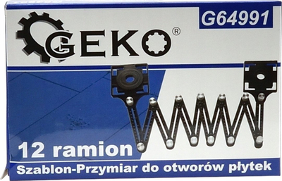Shabllon zgjerues për shpime Geko G64991, 12 krahë, plastike, gri