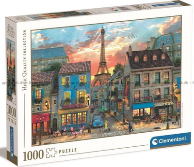 Puzzle Clementoni Collection Streets of Paris, 1000 copa, horizontal, shumëngjyrësh