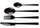 Set lugë dhe pirunë Kulig Piano Shiny Black, 24 copë, çelik inox, të zeza me shkëlqim