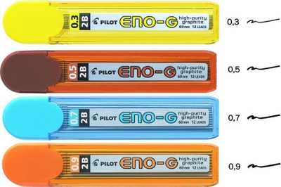 Mina për laps mekanik Pilot ENO G, 0.5 mm, 2H, set prej 12 copë