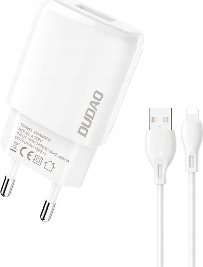 Karikues muri Dudao A1sEUL, 7.5W, me kabllo USB Lightning 1m, i bardhë