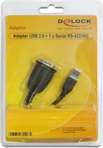 Kabllo përshtatëse Delock USB - RS-232 (62406), i zi