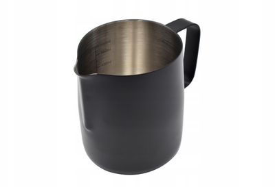 Чаша за шлаг од млеко без марка, 330 ml, со мерна скала, црна