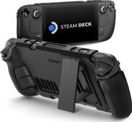 Mbrojtëse konzole Spigen Thin Fit Pro për Steam Deck, ergonomike, me stand, e zezë