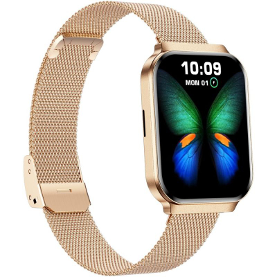 Smartwatch Gravity GT44-1, ekran me prekje, dy rripa, rozë gold
