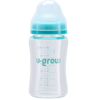Biberon qelqi për foshnje, 180 ml, me 2 biberona shtesë, transparent