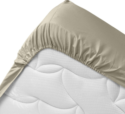 Çarçaf fitted Douceur d’intérieur Cotton Double, 90x190 cm, 100% pambuk organik, bezhë