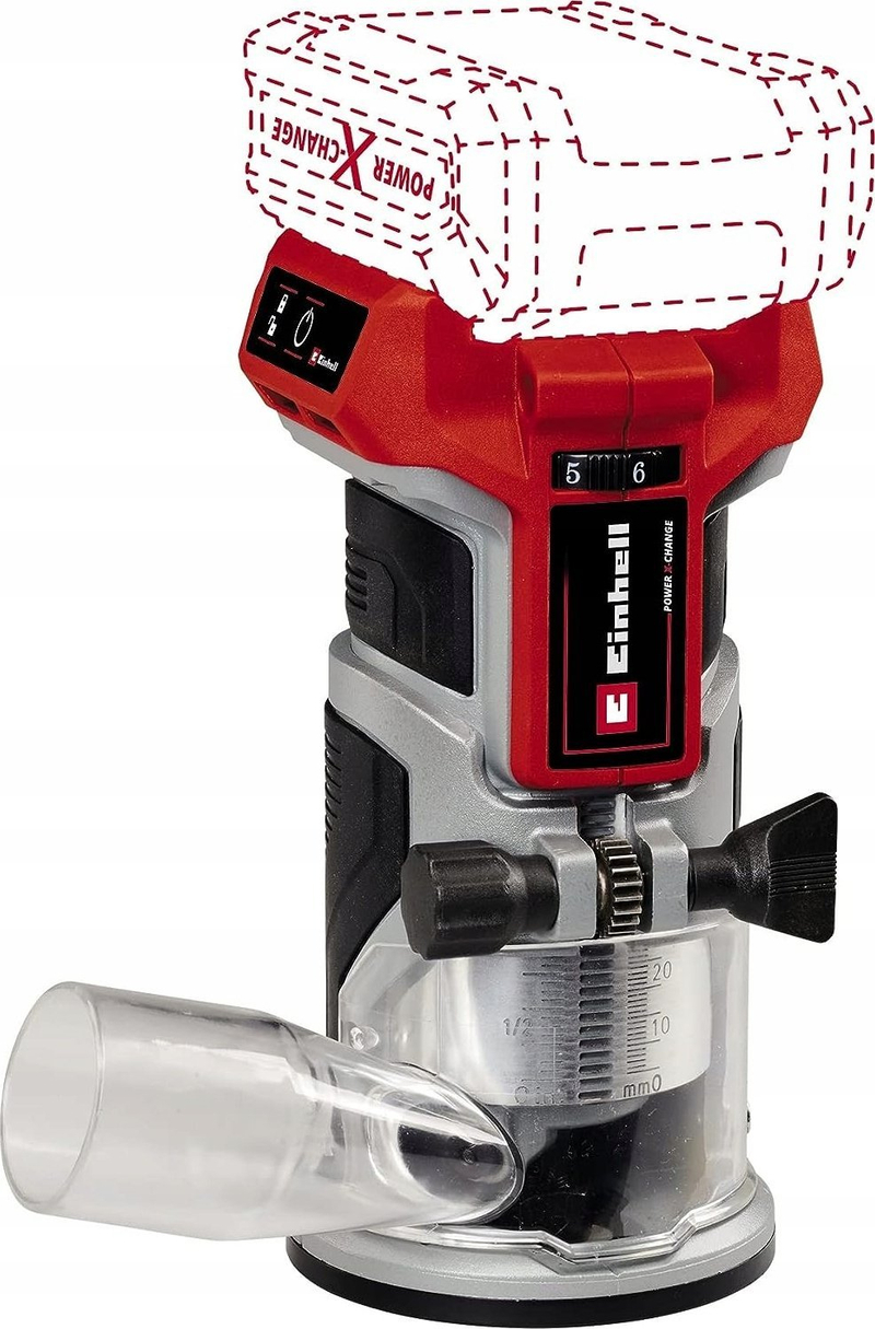 Frezë druri pa kabllo Einhell TP-ET 18 Li BL, 18V, brushless, e kuqe