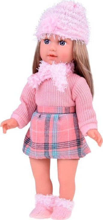 Kukull edukative Kate J-ZA5187, 42cm, me fraza në anglisht, rozë