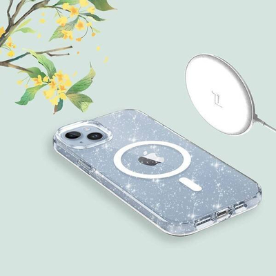 Këllëf Tech-Protect FlexAir Hybrid MagSafe, glitter transparent, për iPhone 15 Pro