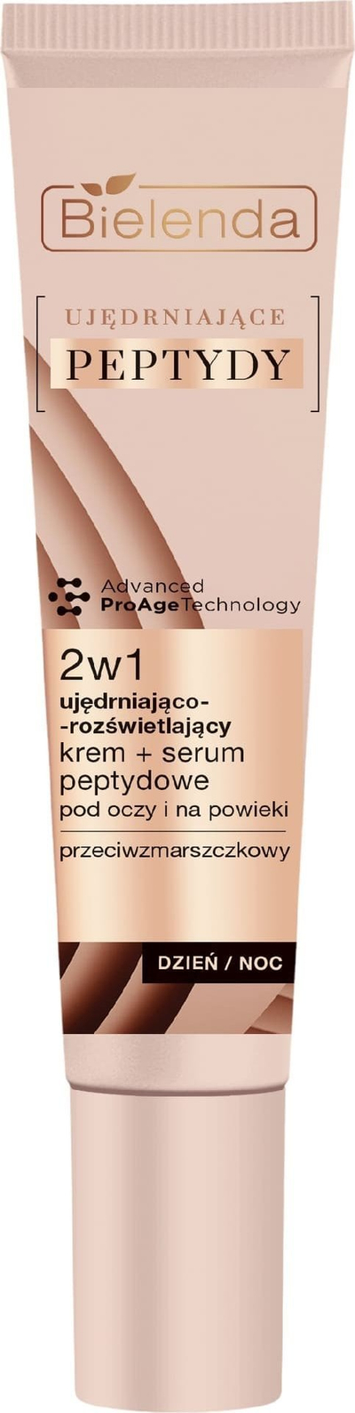 Krem dhe serum për sy Bielenda Firming Peptides 2n1, kundra rrudhave, ndriçues, 15ml