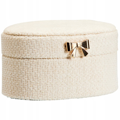 Kuti bizhuterish Home Styling Collection, 12 x 6.5 x 10 cm, me fjongo, bezhë