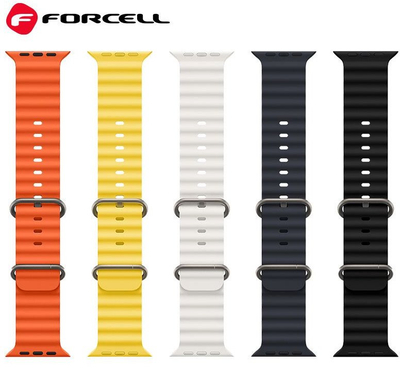 Rrip ore Forcell Strap F-DESIGN FA12 për Apple Watch 42 44 45 49 mm, poliester, i verdhë